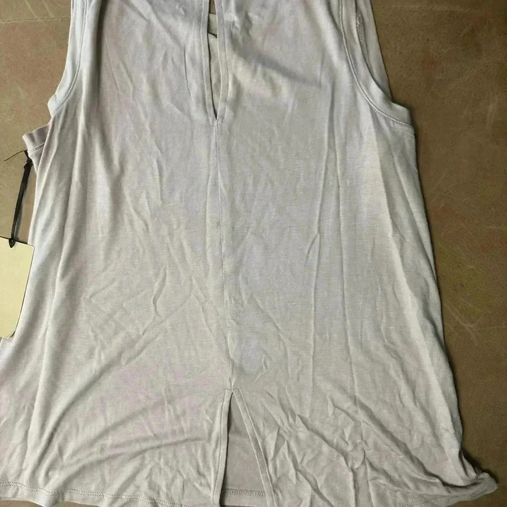 Halogen Crewneck High-Low Tank Dusty Rose Split Back Medium - Picture 8 of 8
